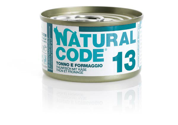 NATURAL CODE GATTO 13 TONNO E FORMAGGIO 85 GR