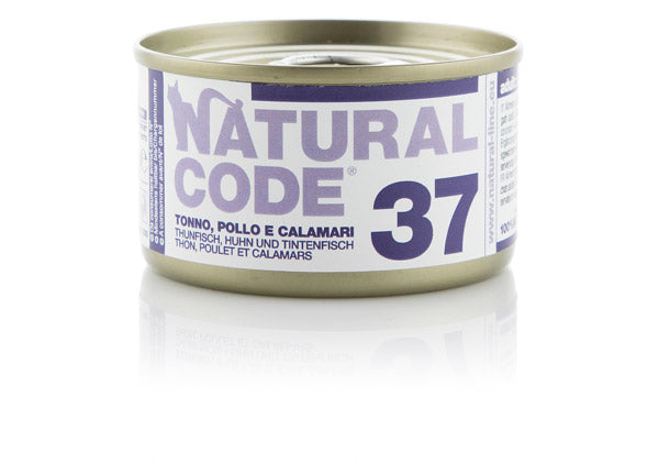 NATURAL CODE GATTO 37 TONNO POLLO E CALAMARI 85 GR