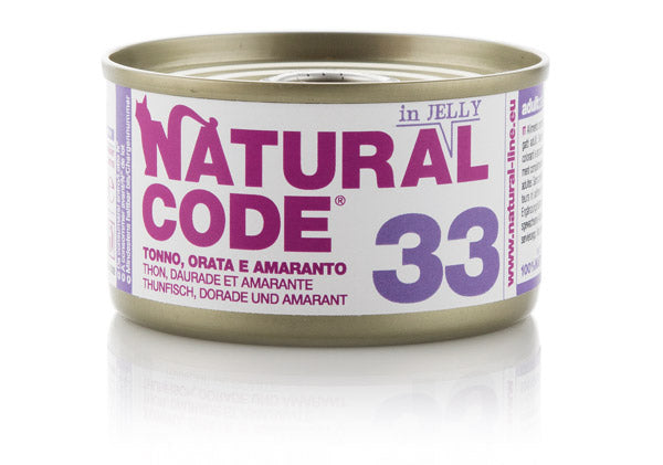 NATURAL CODE GATTO 33 TONNO ORATA E MELA 85 GR