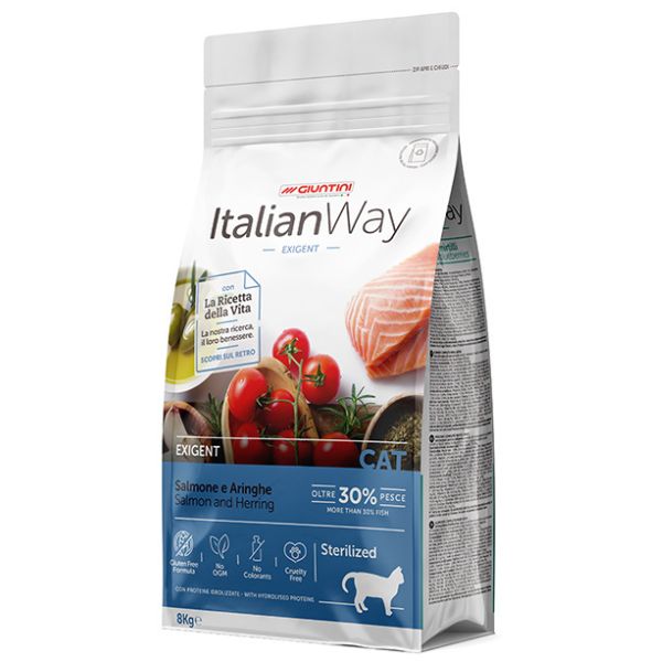ITALIAN WAY GATTO STERILIZZATO SALMONE E ARINGA  1,5 KG