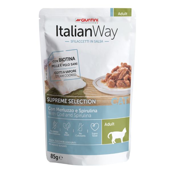 ITALIAN WAY GATTO BUSTINA MERLUZZO E SPIRULINA 85 GR