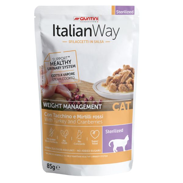 ITALIAN WAY GATTO STERLIZZATO BUSTINA TACCHINO 85 GR