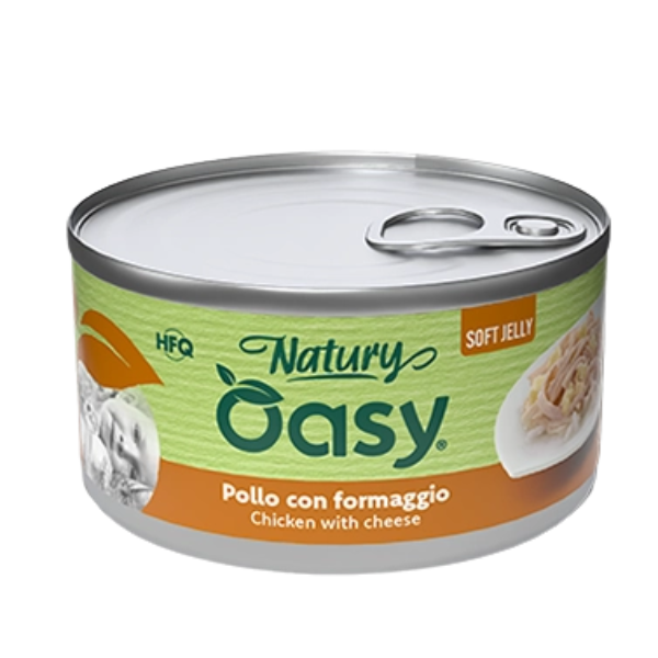 OASY NATURY GATTO SOFT JELLY POLLO CON FORMAGGIO 85 GR