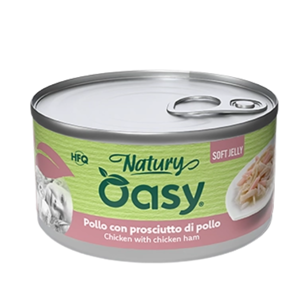 OASY NATURY GATTO SOFT JELLY POLLO CON PROSCIUTTO 85 GR