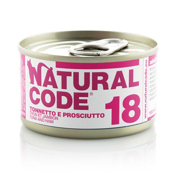 NATURAL CODE GATTO 18 TONNETTO E PROSCIUTTO 85 GR