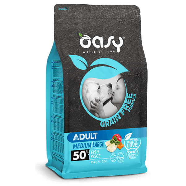 OASY GRAIN FREE ADULT MEDIUM/LARGE PESCE 12 KG