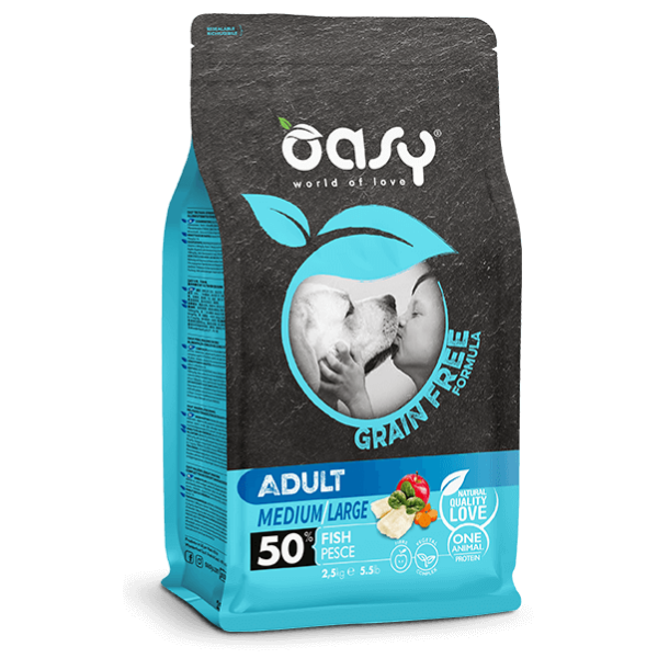OASY GRAIN FREE ADULT MEDIUM/LARGE PESCE 2,5 KG