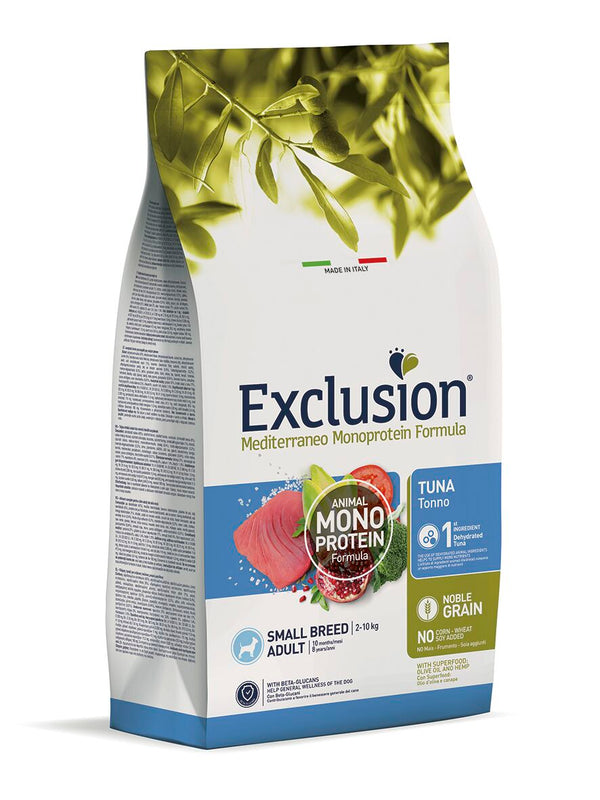 EXCLUSION MEDITERRANEO MINI ADULT TONNO 500 GR