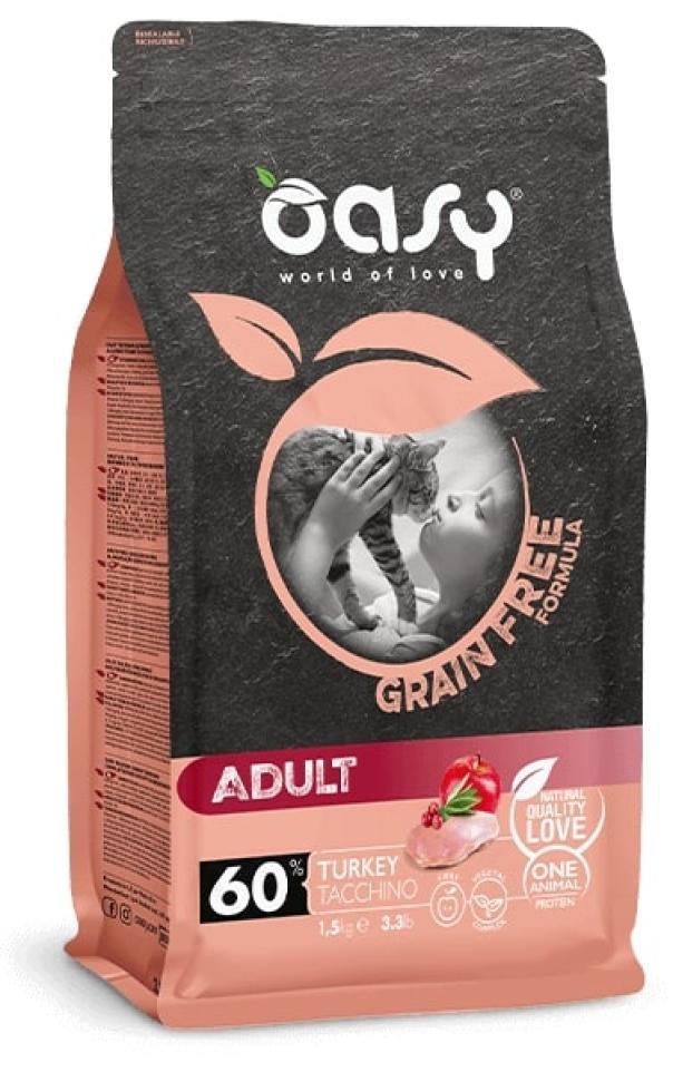 OASY GRAIN FREE GATTO ADULT TACCHINO 1,5 KG