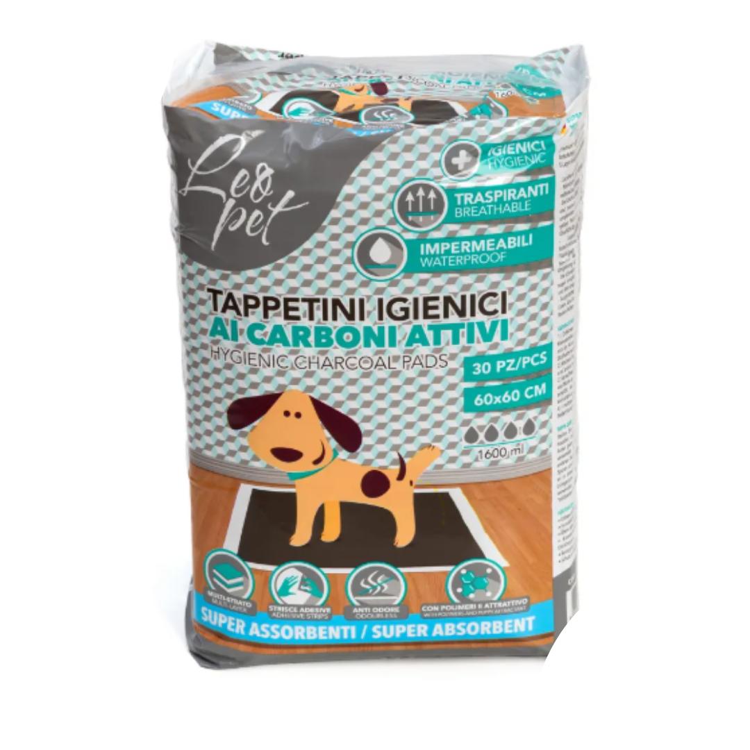 LEO PET TAPPETINI CARBONI ATTIVI 60X60 30 PZ