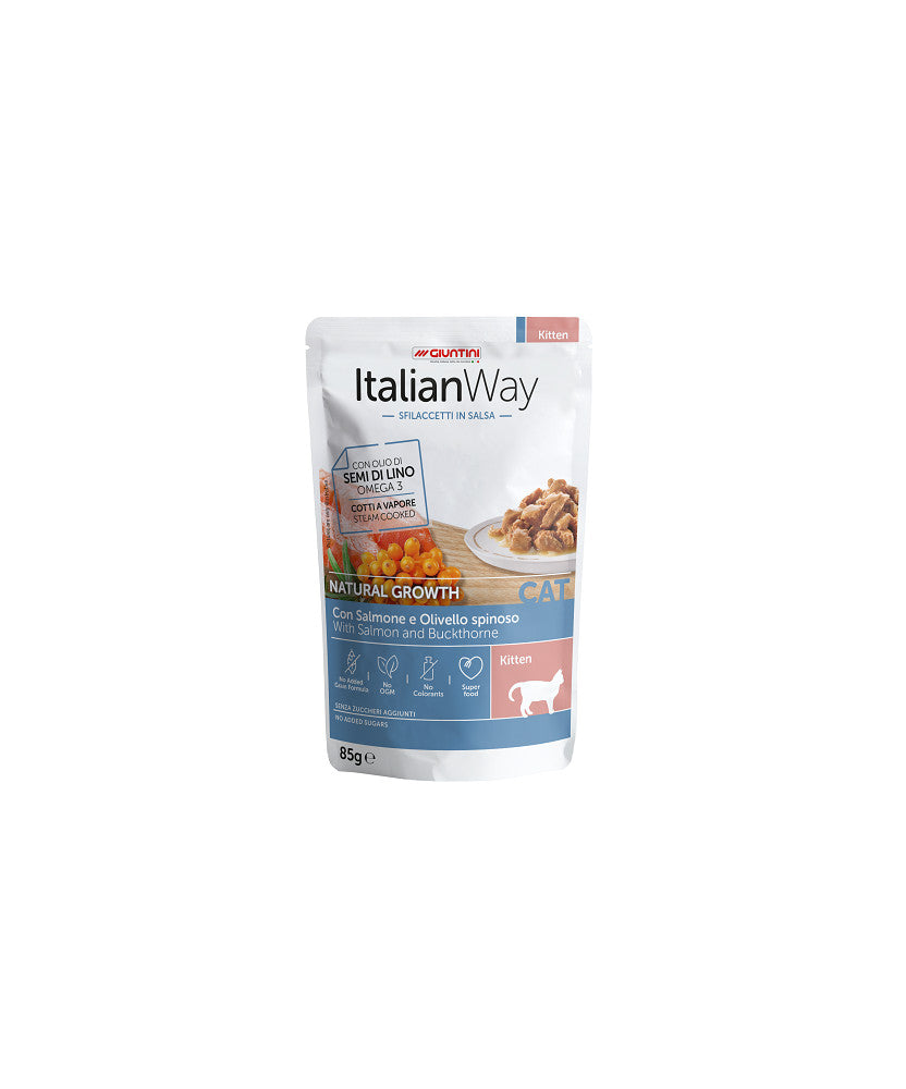 ITALIAN WAY GATTO KITTEN BUSTINA SALMONE 85 GR