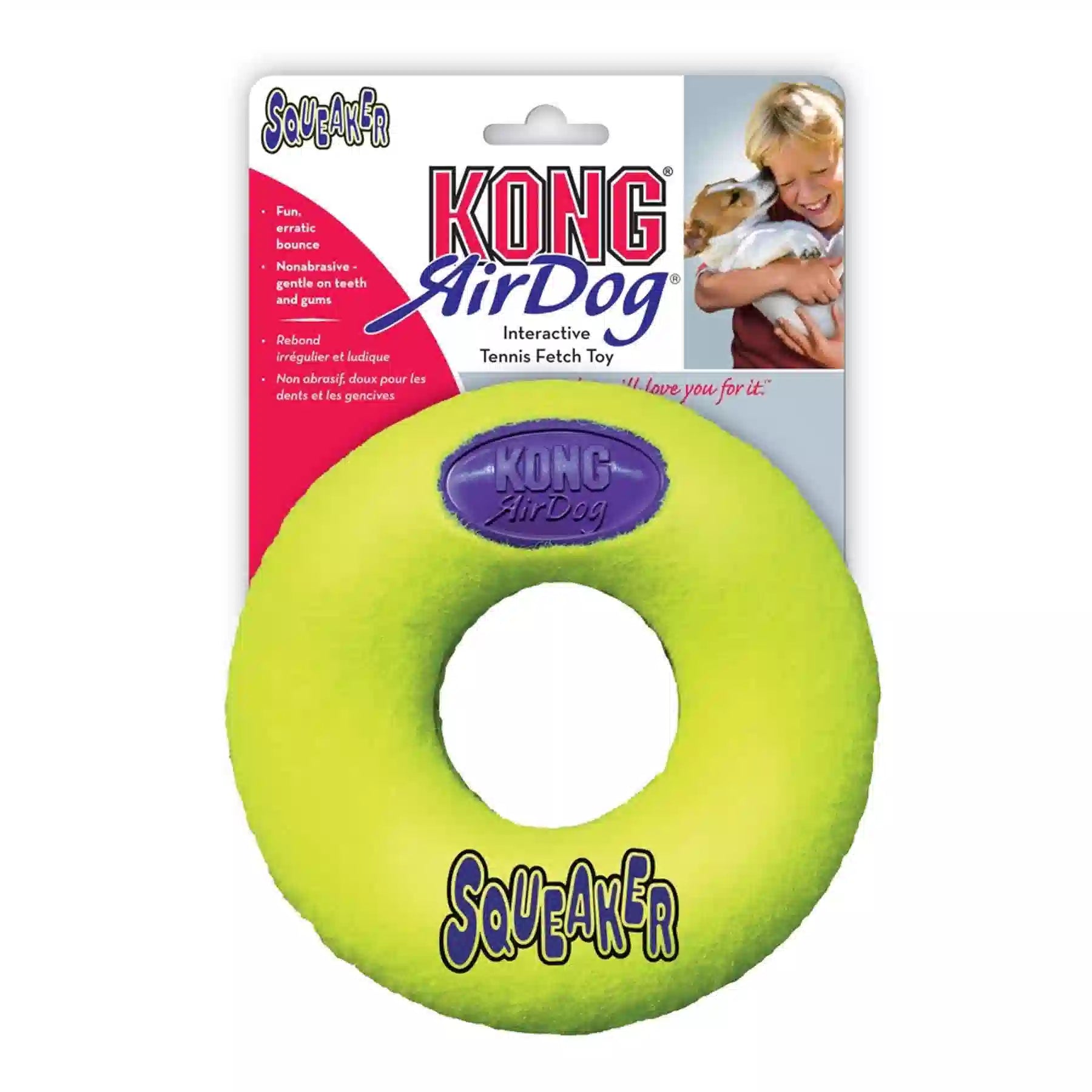 KONG AIR DOG SQUEAKER DONUT MEDIUM