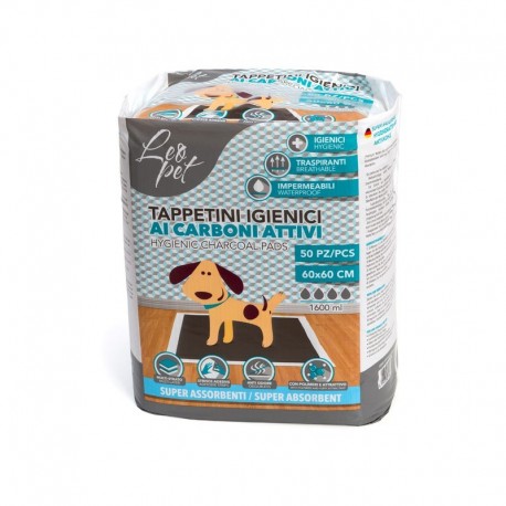 LEO PET TAPPETINI CARBONI ATTIVI 60X60 50 PZ