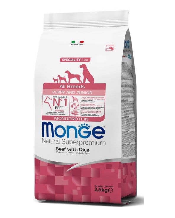 MONGE ALL BREED PUPPY 2,5 KG MANZO