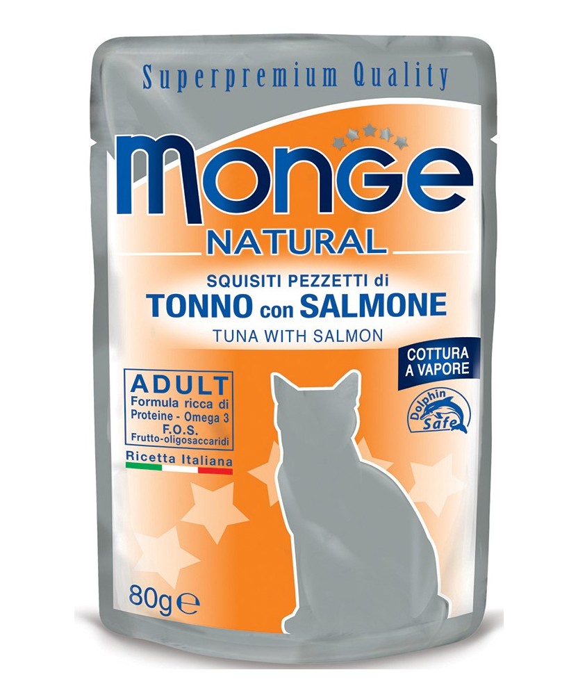 MONGE BUSTINA TONNO PINNE GIALLE 80 GR