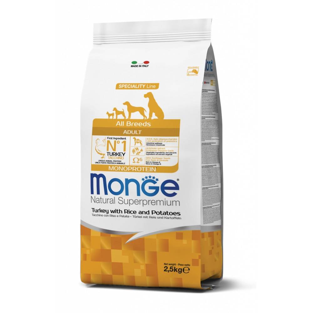 MONGE ALL BREED ADULT 2,5 KG TACCHINO