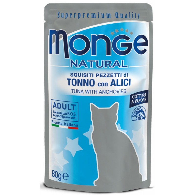 MONGE BUSTINA TONNO CON ALICI 80 GR