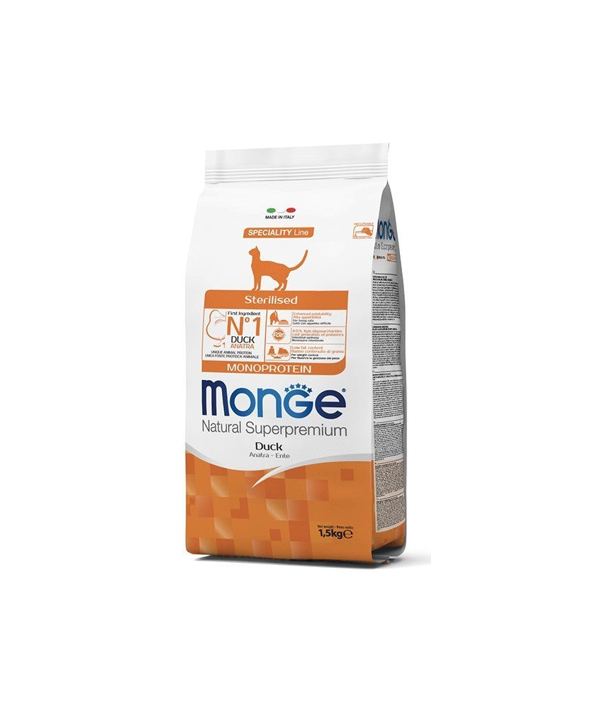 MONGE ADULT STERILISED GATTO ANATRA 1,5 KG