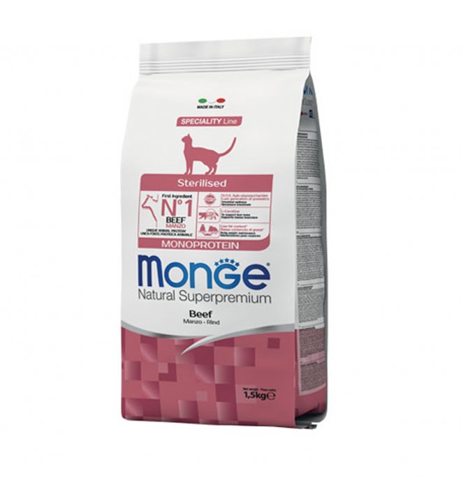 MONGE ADULT STERILISED GATTO MANZO 1,5 KG