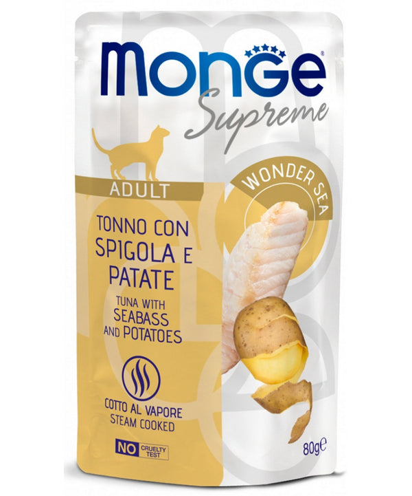 MONGE SUPREME BUSTINA TONNO SPIGOLA PATATE 80 GR
