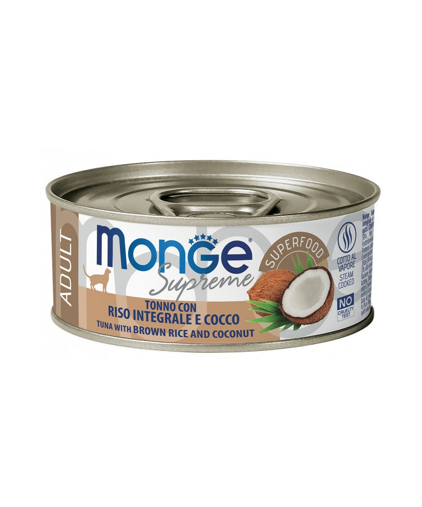 MONGE SUPREME STERILIZED TONNO RISO E COCCO 80 GR