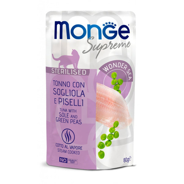 MONGE SUPREME BUSTINA TONNO SOGLIOLA PISELLI 80 GR