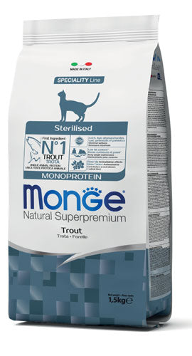 MONGE ADULT STERILISED GATTO TROTA 10 KG