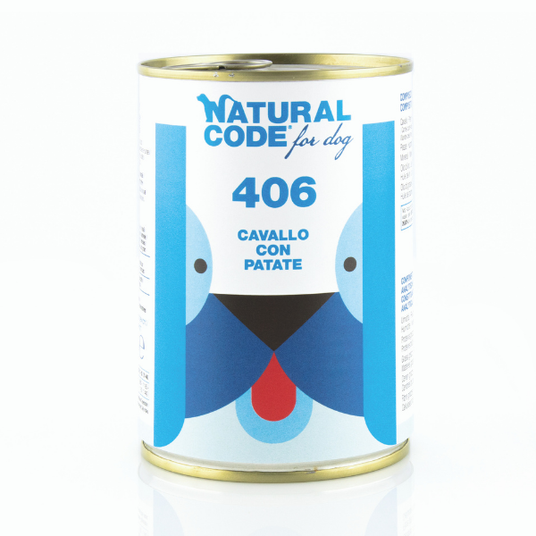 NATURAL CODE CANE 406 CAVALLO CON PATATE 400 GR