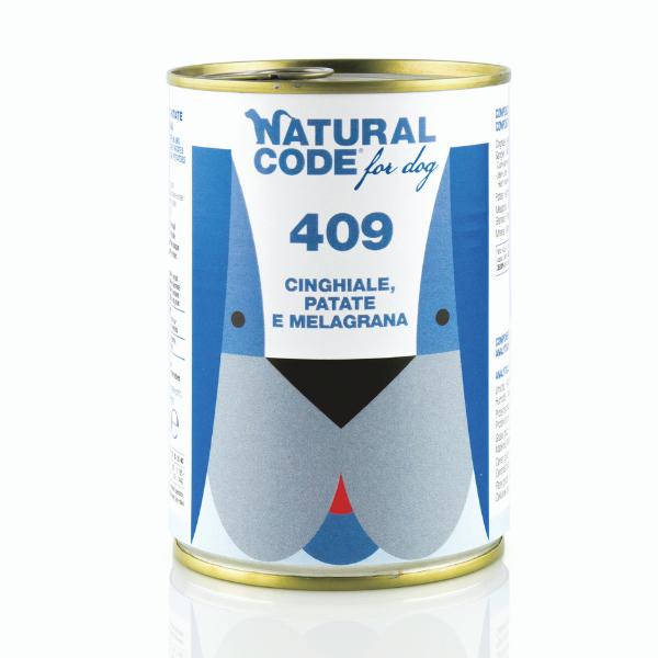 NATURAL CODE CANE 409 CINGHIALE PATATE E MELOGRANO 400 GR