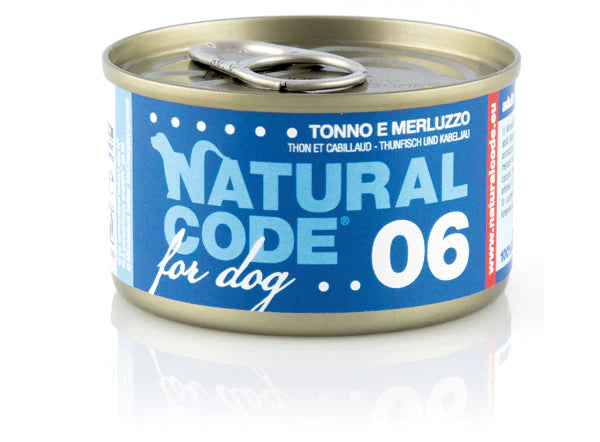 NATURAL CODE CANE 06 TONNO E MERLUZZO 90 GR