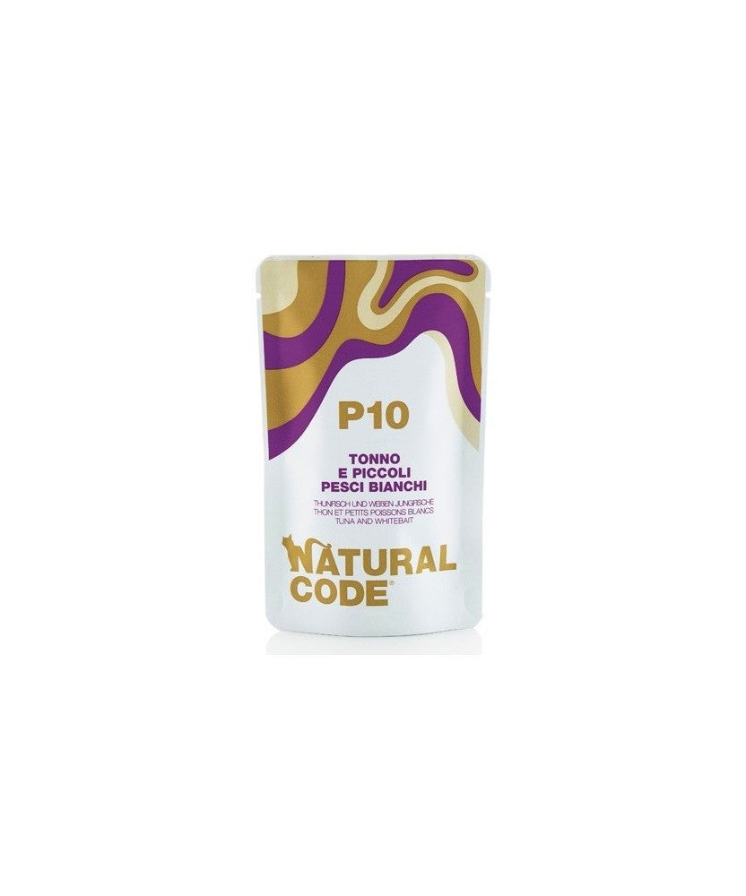 NATURAL CODE GATTO P10 TONNO E PICCOLI PESCI BIANCHI 70 GR