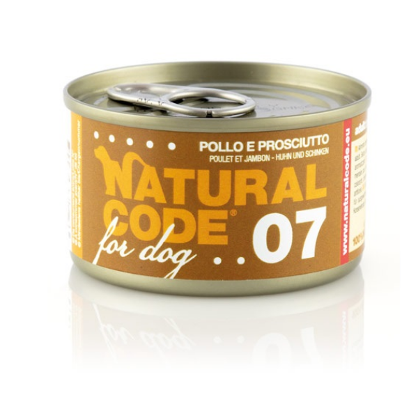 NATURAL CODE CANE 07 POLLO E PROSCIUTTO 90 GR