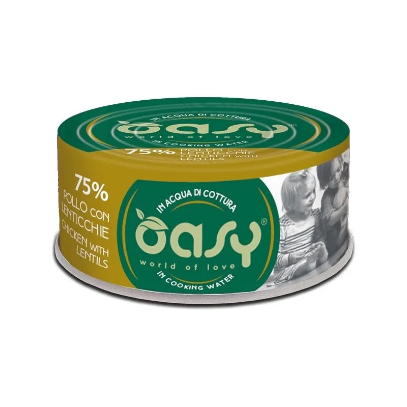 OASY IN ACQUA DI COTTURA POLLO CON LENTICCHIE 70 GR