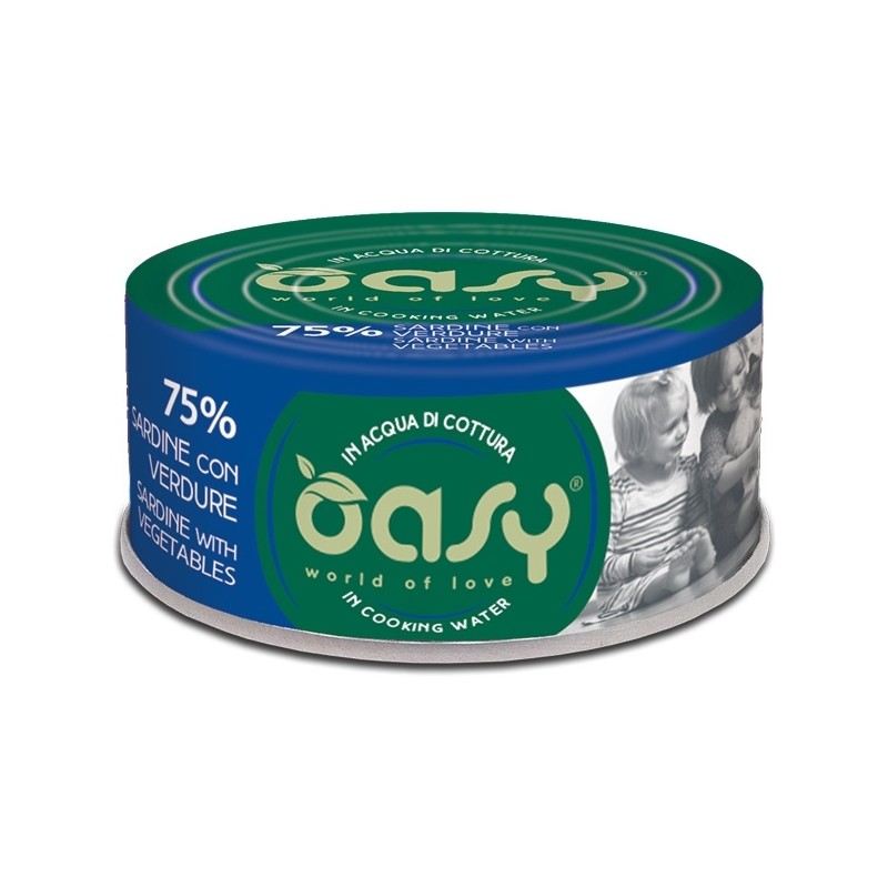 OASY IN ACQUA DI COTTURA SARDINE CON VERDURE 70 GR