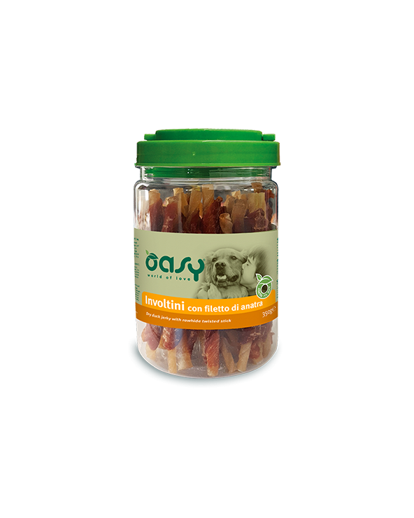 OASY CANE INVOLTINI DI ANATRA 350 GR
