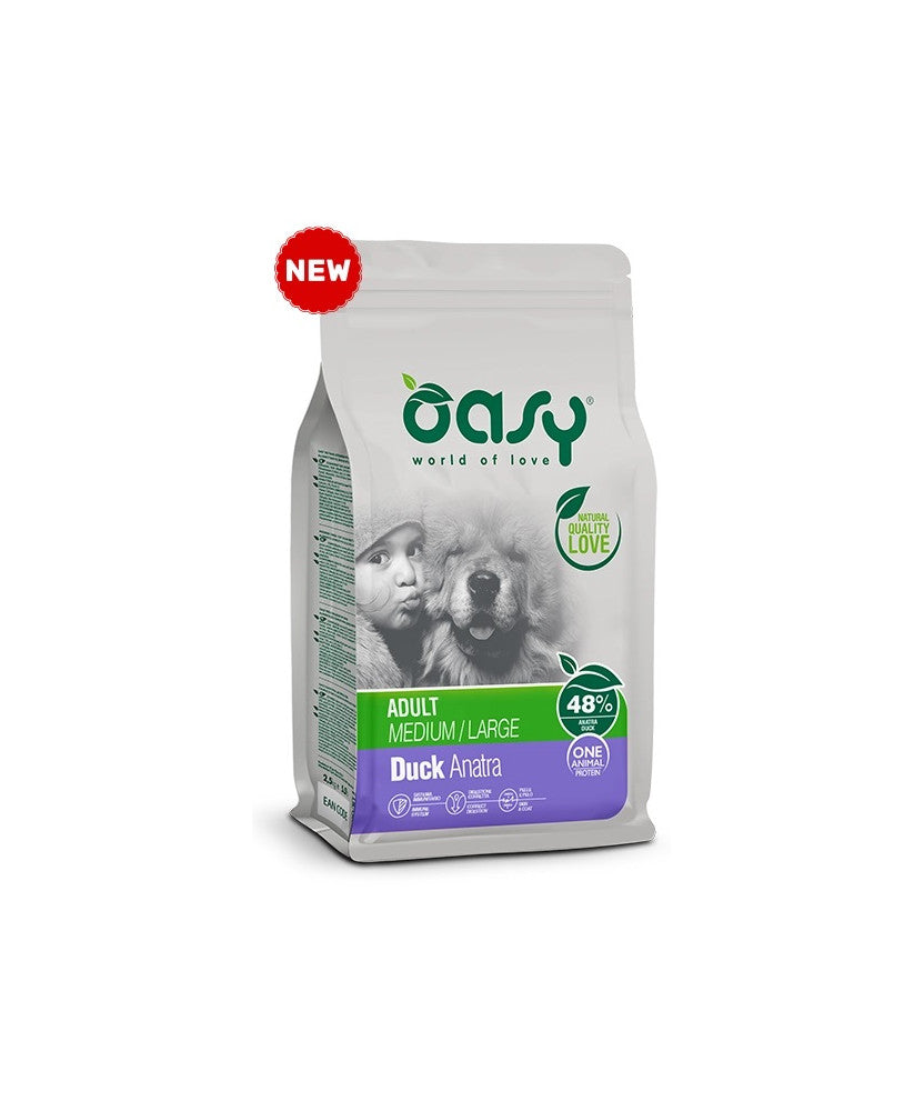 OASY CANE MONOPROTEICO MEDIUM/LARGE ANATRA ADULT 2,5 KG