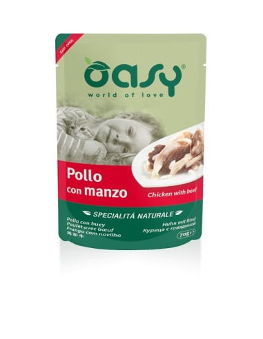 OASY BUSTINA NATURALE POLLO CON MANZO 70 GR