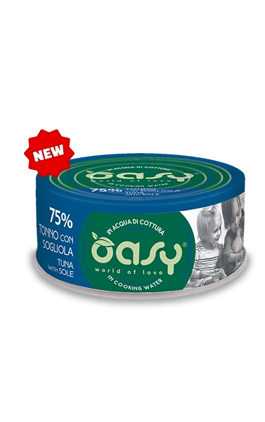 OASY IN ACQUA DI COTTURA TONNO CON SOGLIOLA 70 GR