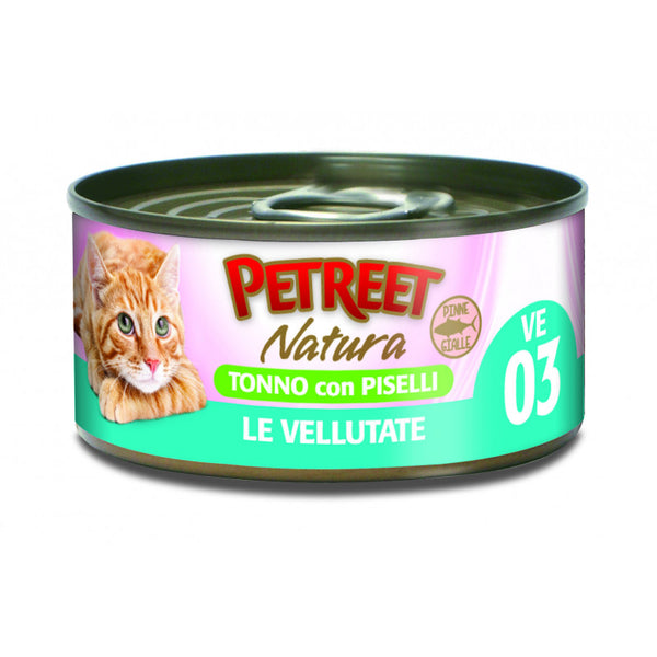PETREET NATURA VELLUTATE TONNO CON PISELLI 70GR
