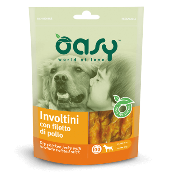 OASY SNACK INVOLTINI CON FILETTO DI POLLO 100 GR