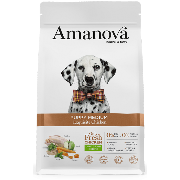 AMANOVA PUPPY MEDIUM EXQUISITE POLLO 12 KG