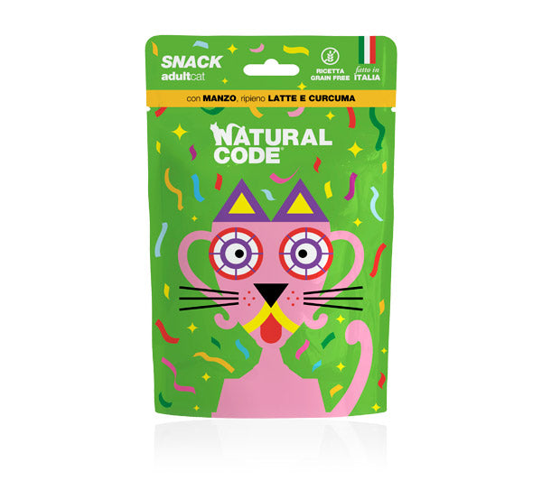 NATURAL CODE SNACK ADULT MANZO E CURCUMA  60 GR