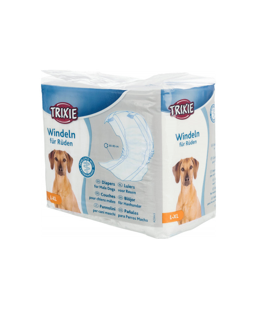 TRIXIE PANNOLINI FASCIA CANI MASCHI 12PZ. L–XL