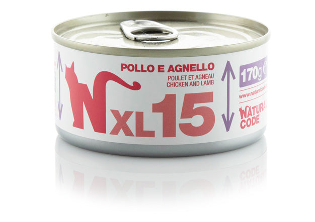 NATURAL CODE GATTO XL 15 POLLO E AGNELLO 170 GR