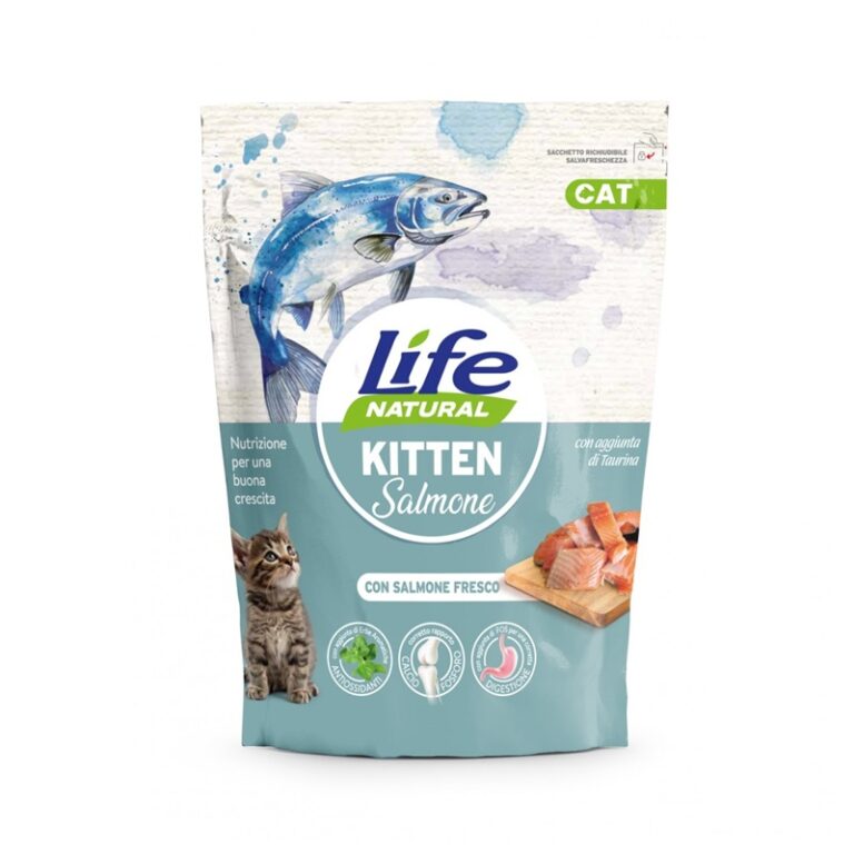 LIFE CAT SECCO KITTEN SALMONE 800 GR