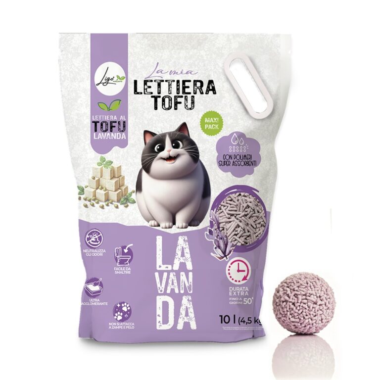 LIGO LETTIERA TOFU NATURALE AGGLOMERANTE LAVANDA 10 LT