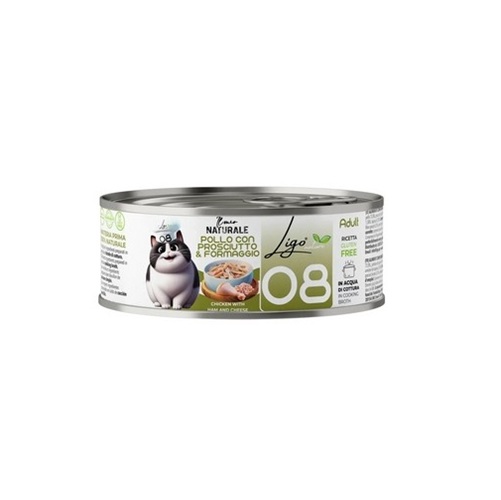 LIGO NATURALE N08 POLLO CON PROSCIUTTO E FORMAGGIO 85 GR