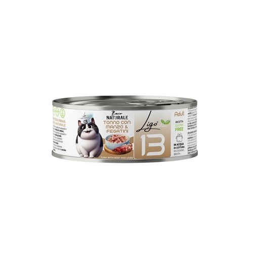 LIGO NATURALE N13 TONNO CON MANZO E FEGATINI 85 GR