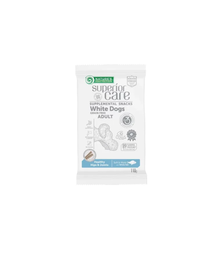 NATURE'S PROTECTION SNACK WHITE DOG HIPS & JOINT PESCE BIANCO 110 GR
