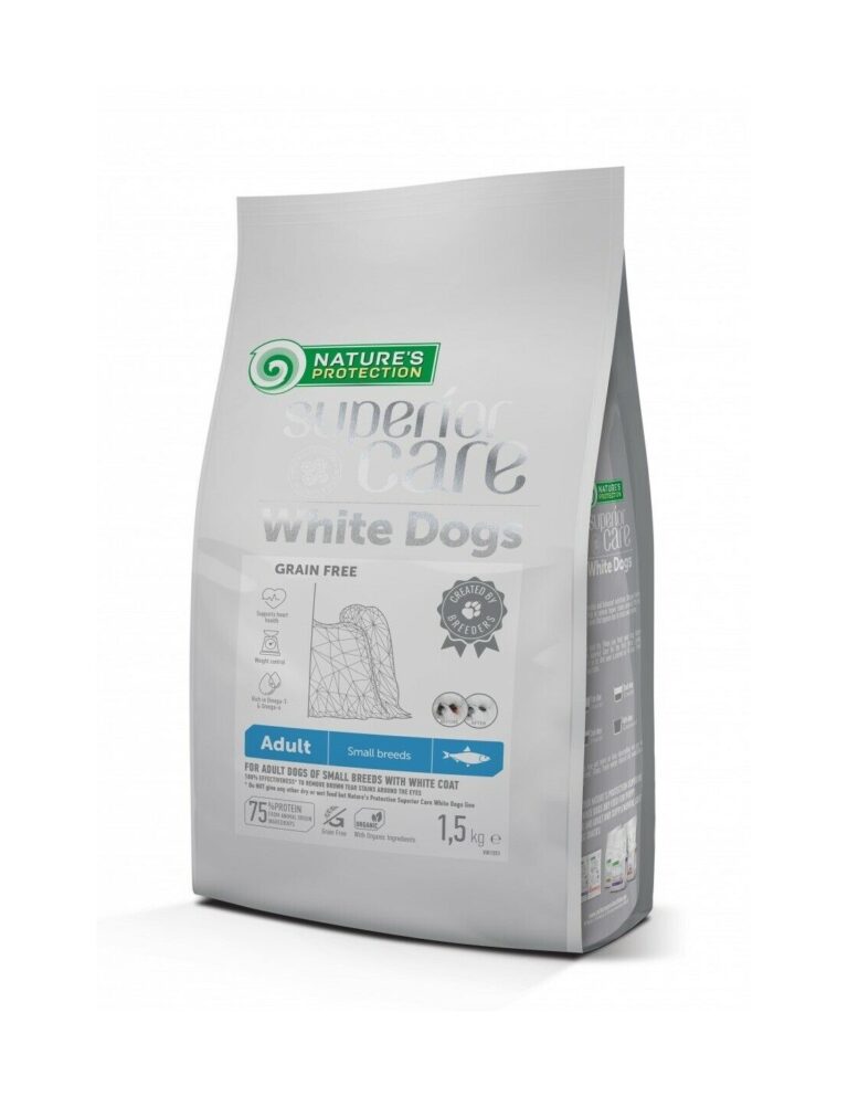 NATURE'S PROTECTION WHITE DOG ADULT SMALL ARINGA 1,5 KG
